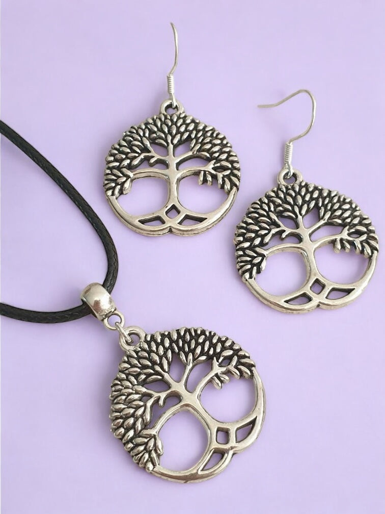 Tree Of Life Charm Jewellery Set, Dangly Earring And Necklace Set In Gift Bag - Premium from Etsy - Just £8.99! Shop now at Uniquely Holt