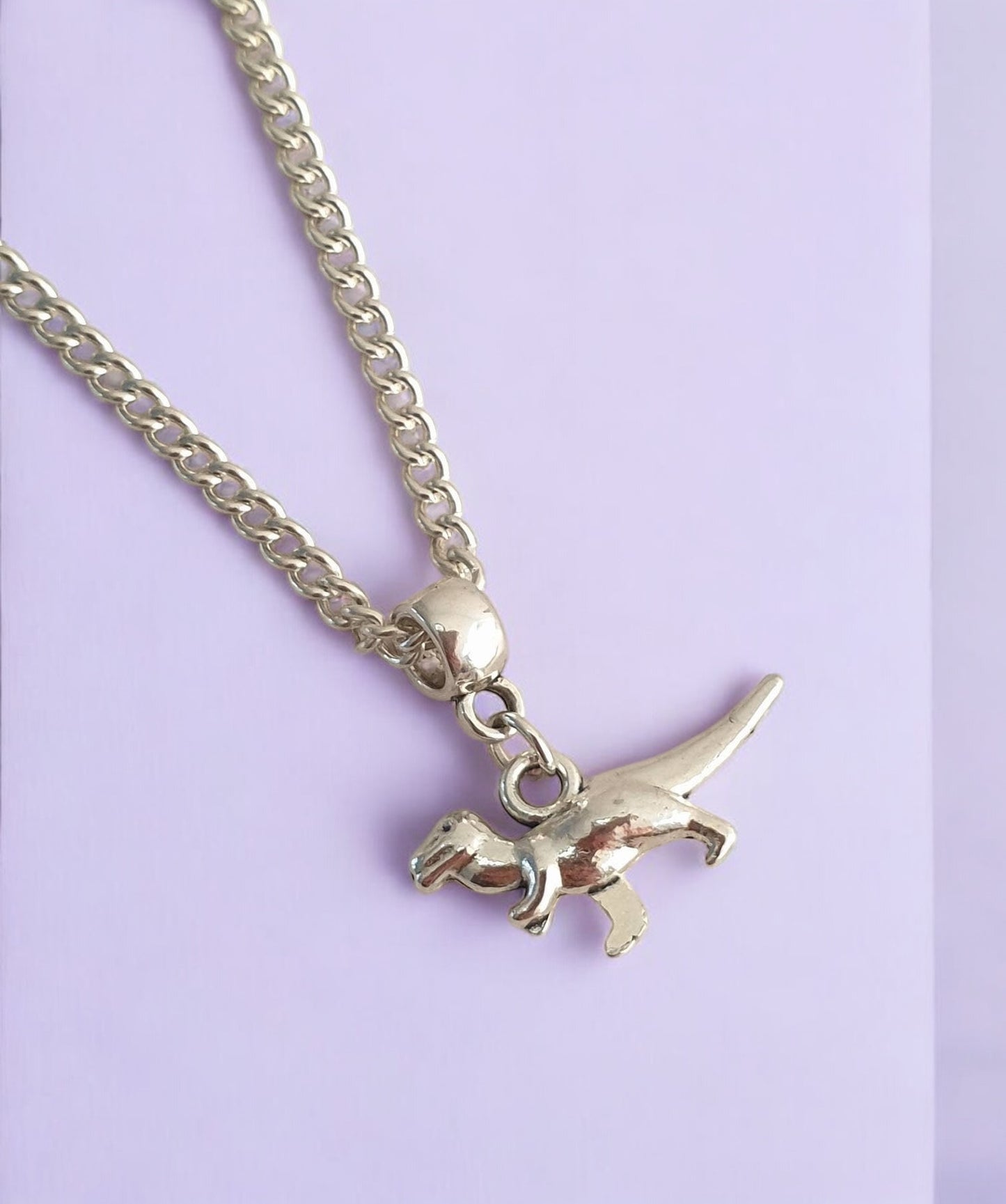 T Rex Dinosaur Charm Necklace Silver Plated Or Waxed Cord Variable Lengths, Gift Packaged - Premium from Etsy - Just £5.49! Shop now at Uniquely Holt