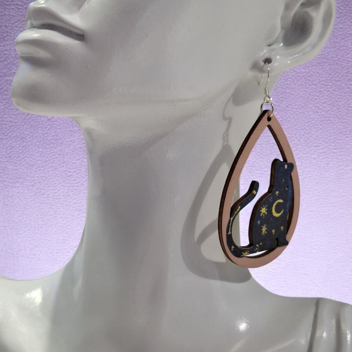 Starry Cat Earrings - Premium from Uniquely Holt - Just £4.99! Shop now at Uniquely Holt