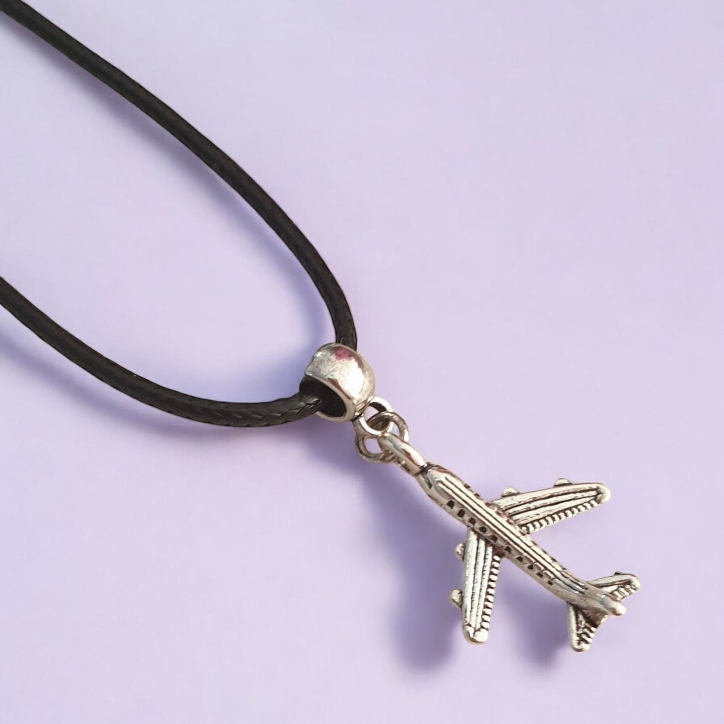 Airplane Charm Necklace Silver Plated Or Waxed Cord Variable Lengths, Gift Packaged - Premium from Etsy - Just £5.49! Shop now at Uniquely Holt