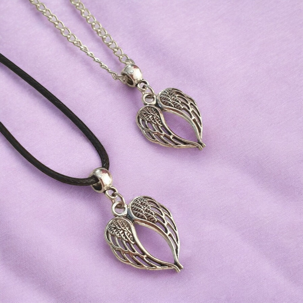 Wings Charm Necklace Silver Plated Or Waxed Cord Variable Lengths, Gift Packaged - Premium from Etsy - Just £5.49! Shop now at Uniquely Holt