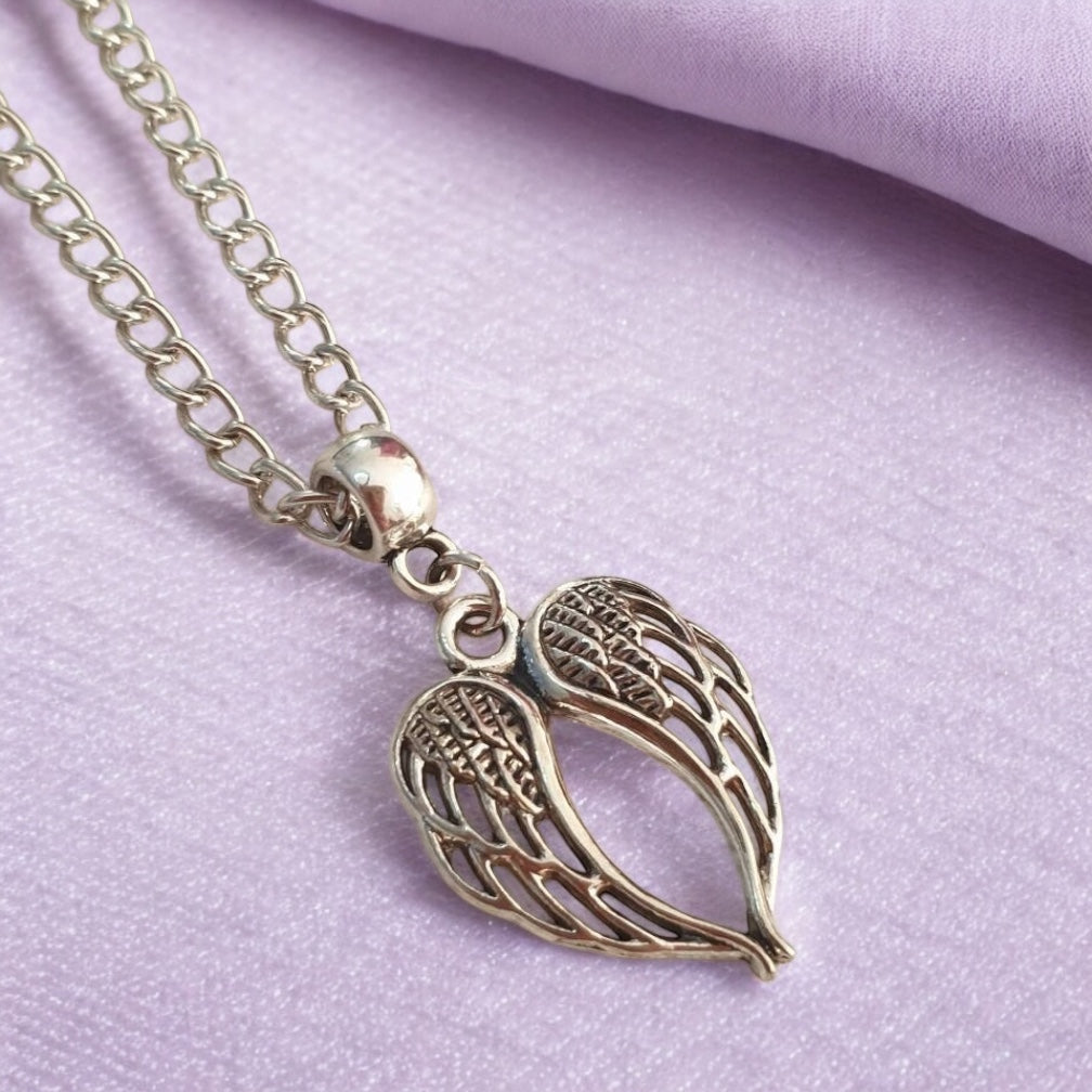 Wings Charm Necklace Silver Plated Or Waxed Cord Variable Lengths, Gift Packaged - Premium from Etsy - Just £5.49! Shop now at Uniquely Holt