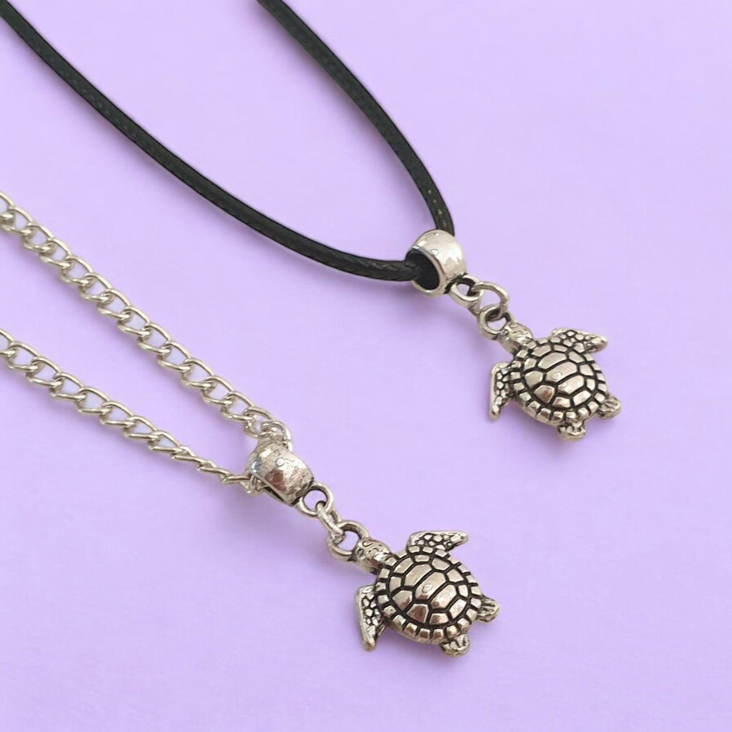 Turtle Charm Necklace Silver Plated Or Waxed Cord Options, Variable Lengths, Gift Packaged, Sea Gifts - Premium from Etsy - Just £5.49! Shop now at Uniquely Holt