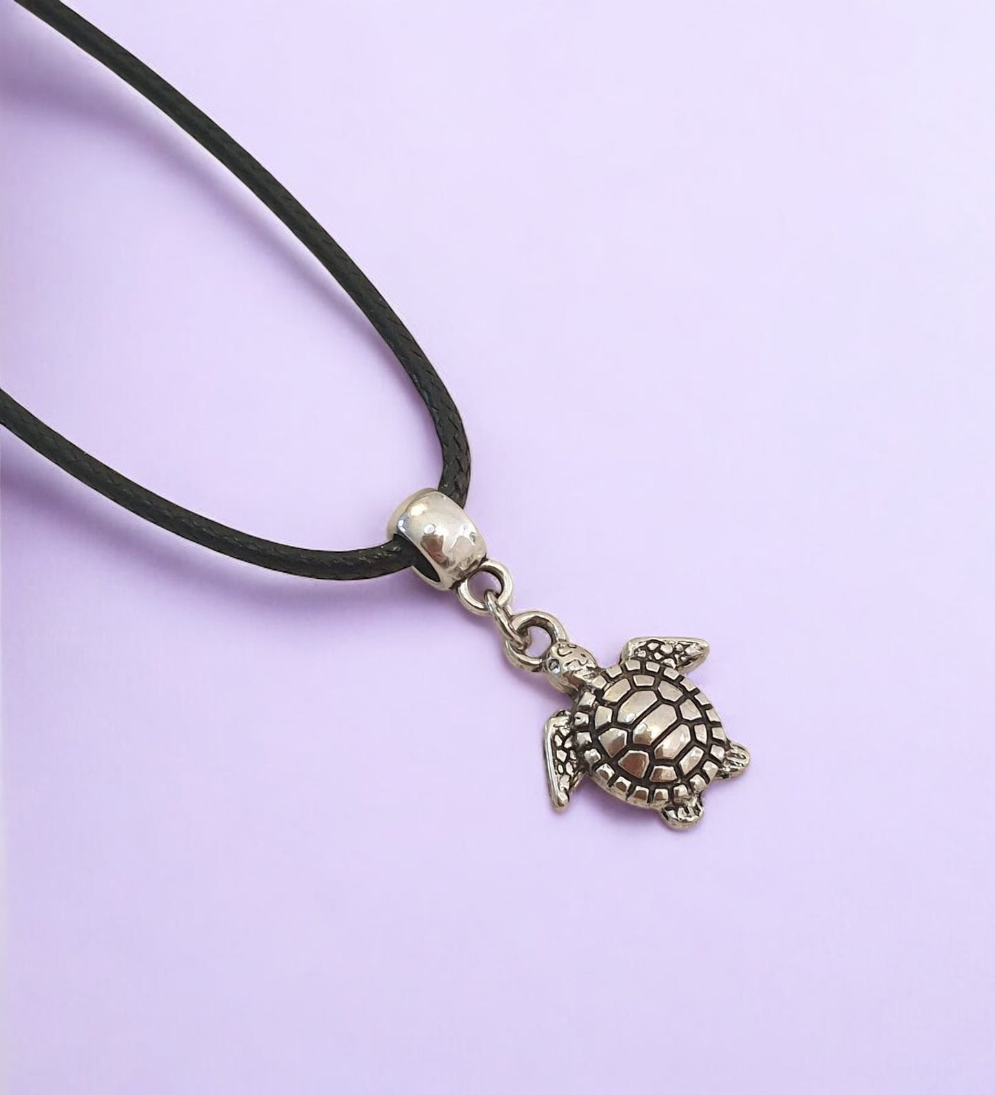Turtle Charm Necklace Silver Plated Or Waxed Cord Options, Variable Lengths, Gift Packaged, Sea Gifts - Premium from Etsy - Just £5.49! Shop now at Uniquely Holt