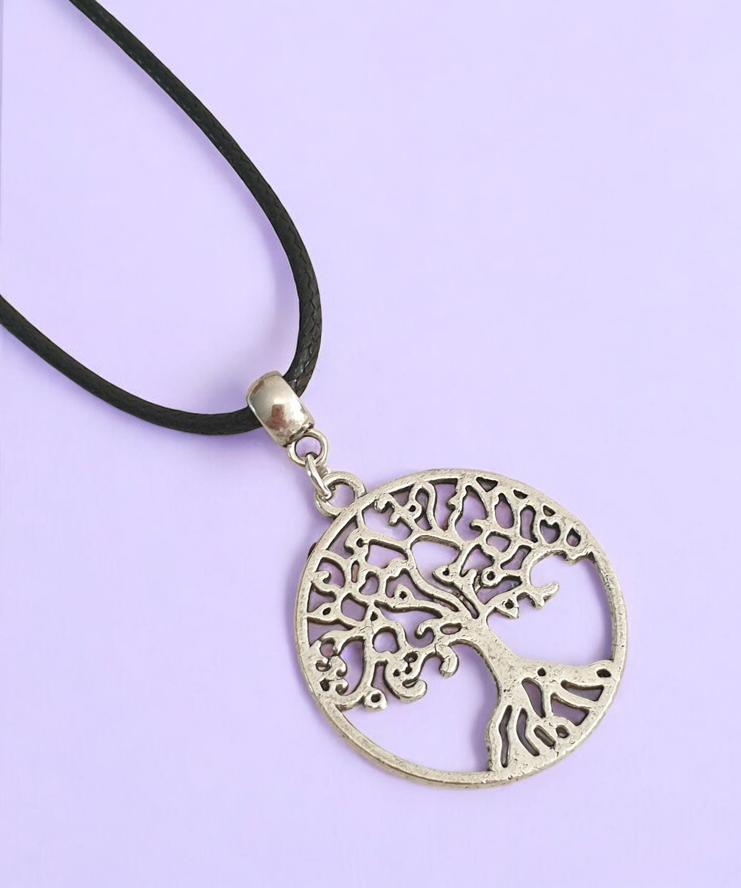 Tree Of Life Charm Necklace Silver Plated Or Waxed Cord Variable Lengths, Gift Packaged - Premium from Etsy - Just £5.49! Shop now at Uniquely Holt