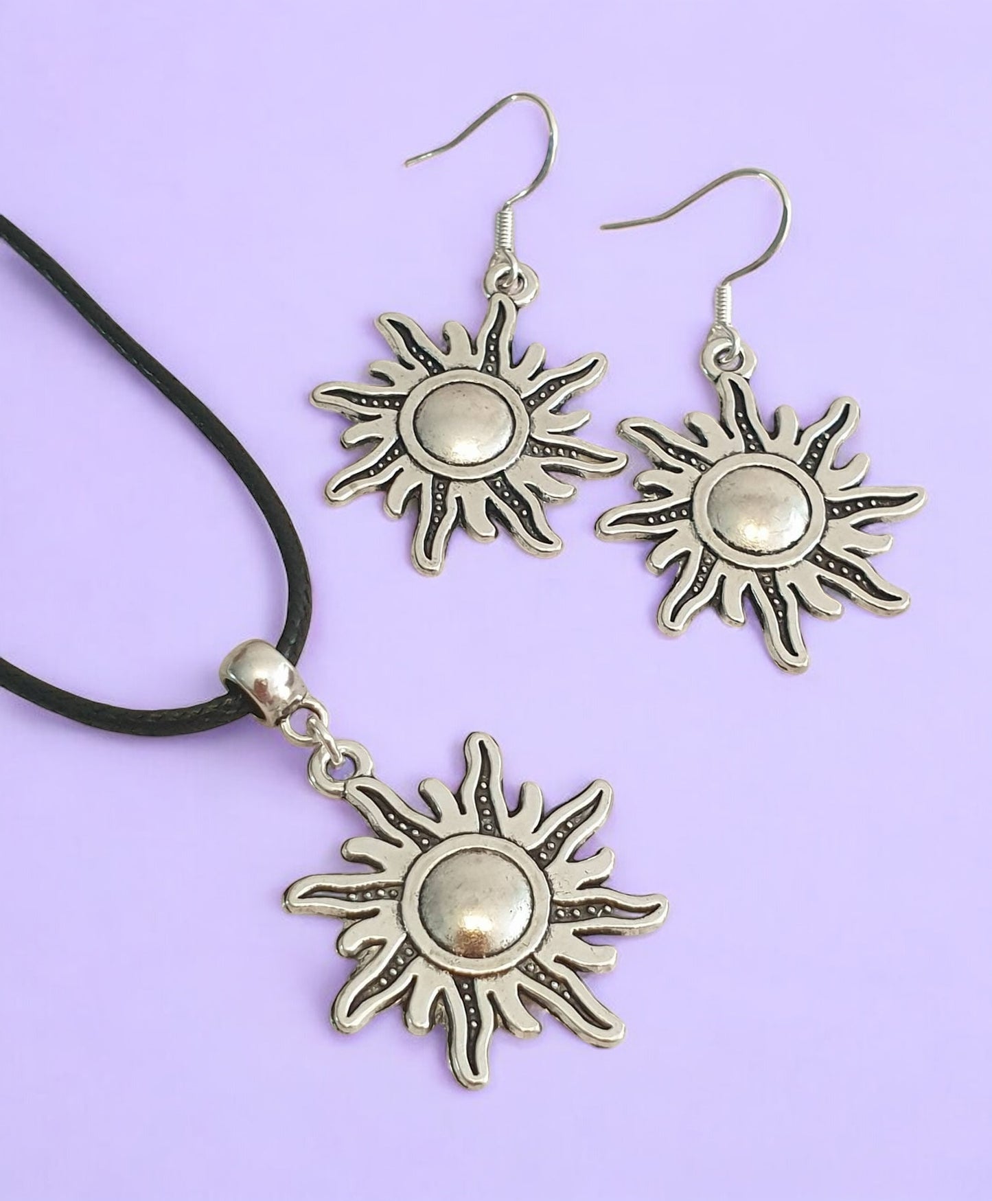 Sun Charm Jewellery Set, Dangly Earring And Necklace Set In Gift Bag - Premium from Etsy - Just £8.99! Shop now at Uniquely Holt