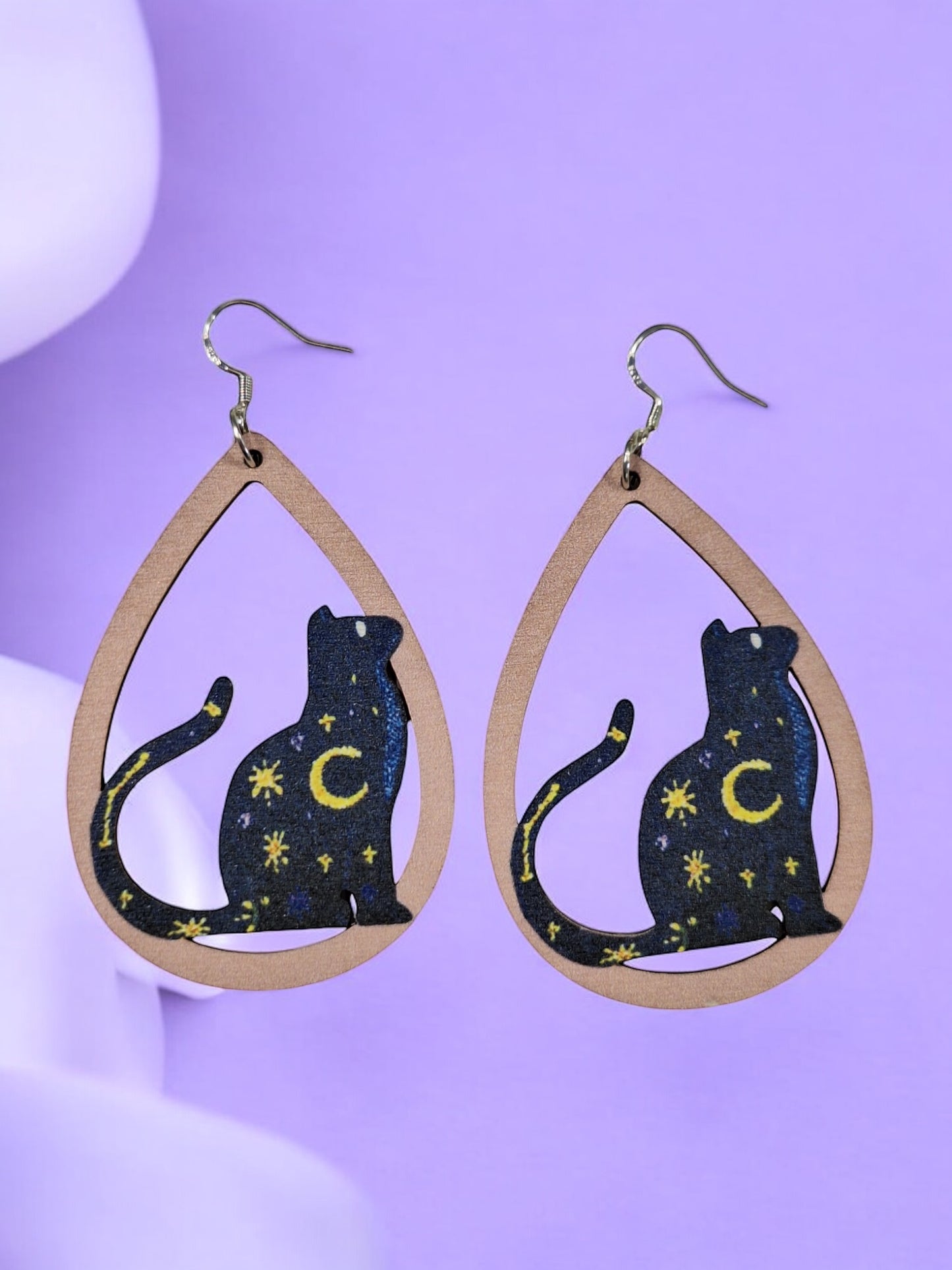 Starry Cat Earrings - Premium from Uniquely Holt - Just £4.99! Shop now at Uniquely Holt