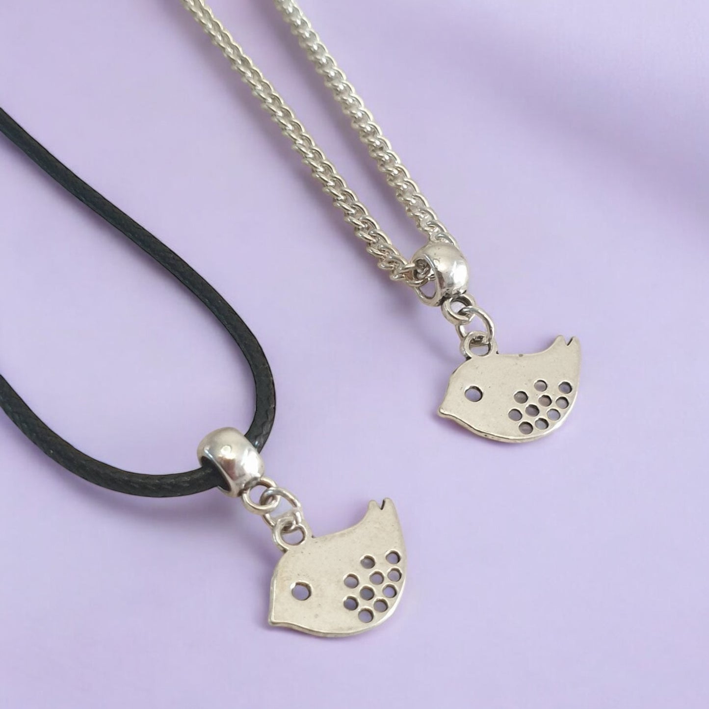 Bird Charm Necklace Silver Plated Or Waxed Cord Variable Lengths, Gift Packaged - Premium from Etsy - Just £5.49! Shop now at Uniquely Holt
