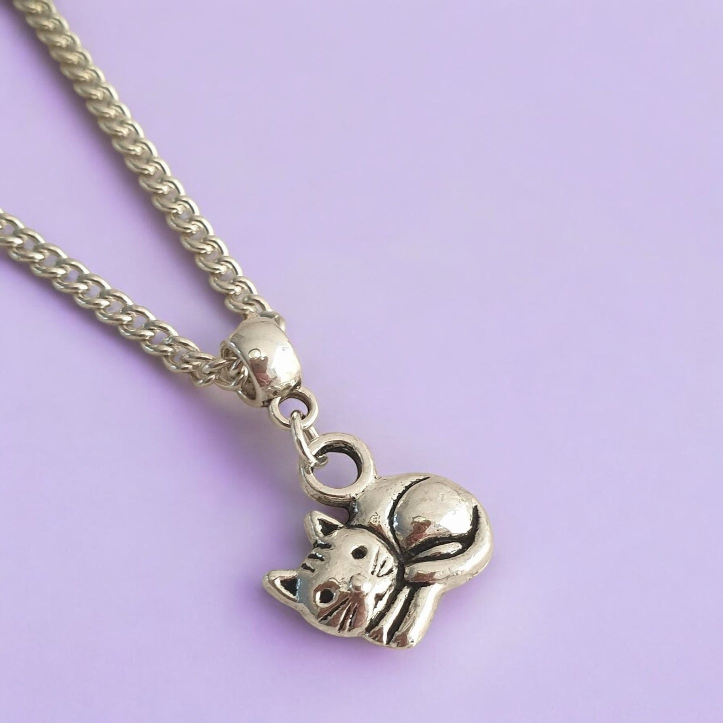 Cat Charm Necklace Silver Plated Or Waxed Cord Variable Lengths, Gift Packaged - Premium from Etsy - Just £5.49! Shop now at Uniquely Holt
