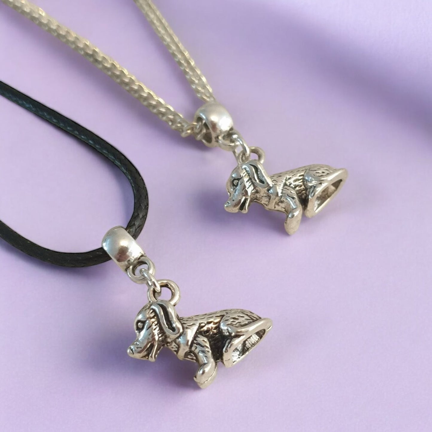 Dog Charm Necklace Silver Plated Or Waxed Cord Variable Lengths, Gift Packaged - Premium from Etsy - Just £5.49! Shop now at Uniquely Holt