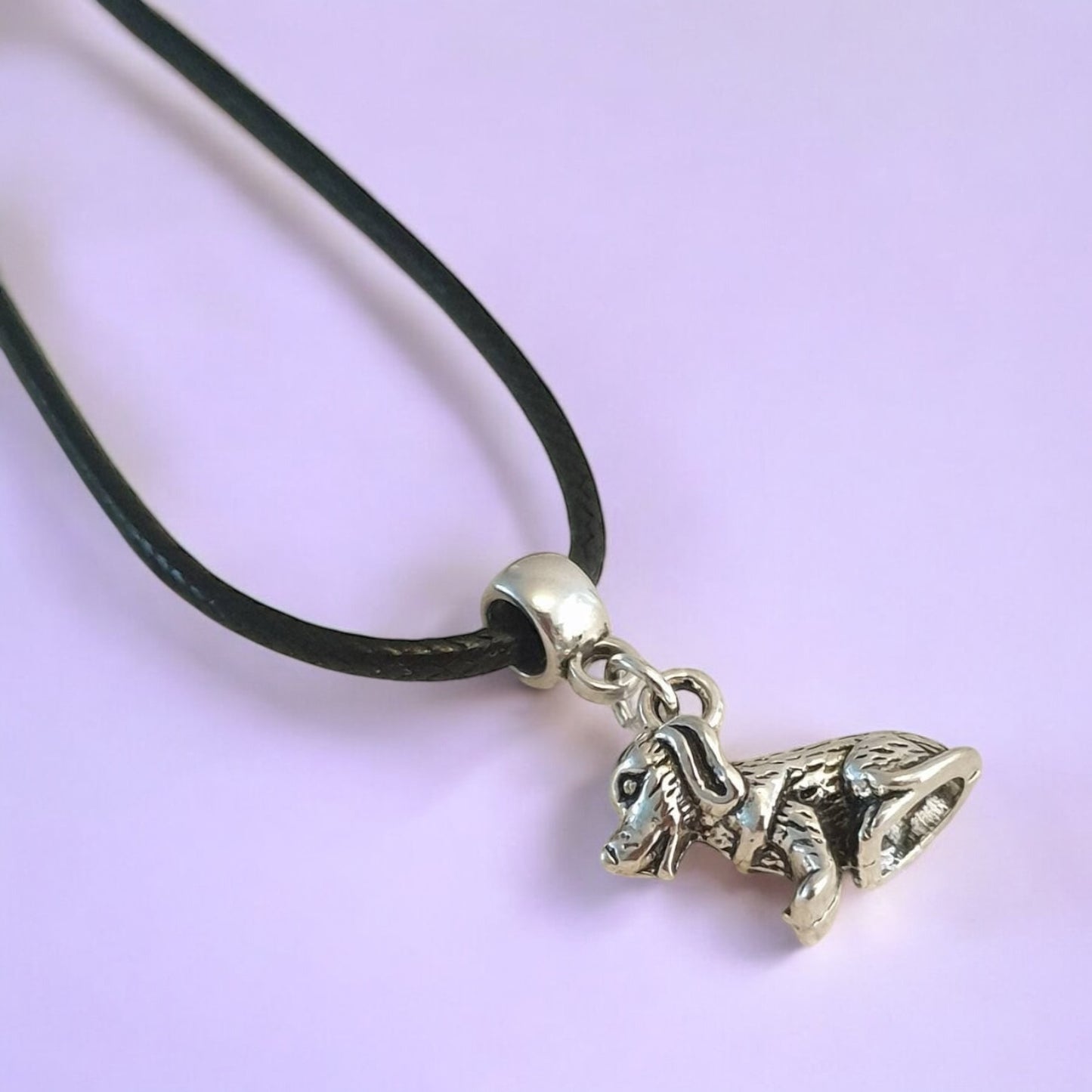 Dog Charm Necklace Silver Plated Or Waxed Cord Variable Lengths, Gift Packaged - Premium from Etsy - Just £5.49! Shop now at Uniquely Holt