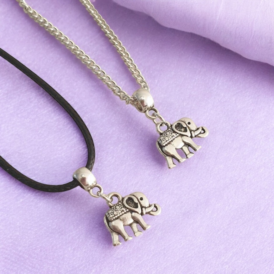 Elephant Charm Necklace Silver Plated Or Waxed Cord Variable Lengths, Gift Packaged - Premium from Etsy - Just £5.49! Shop now at Uniquely Holt