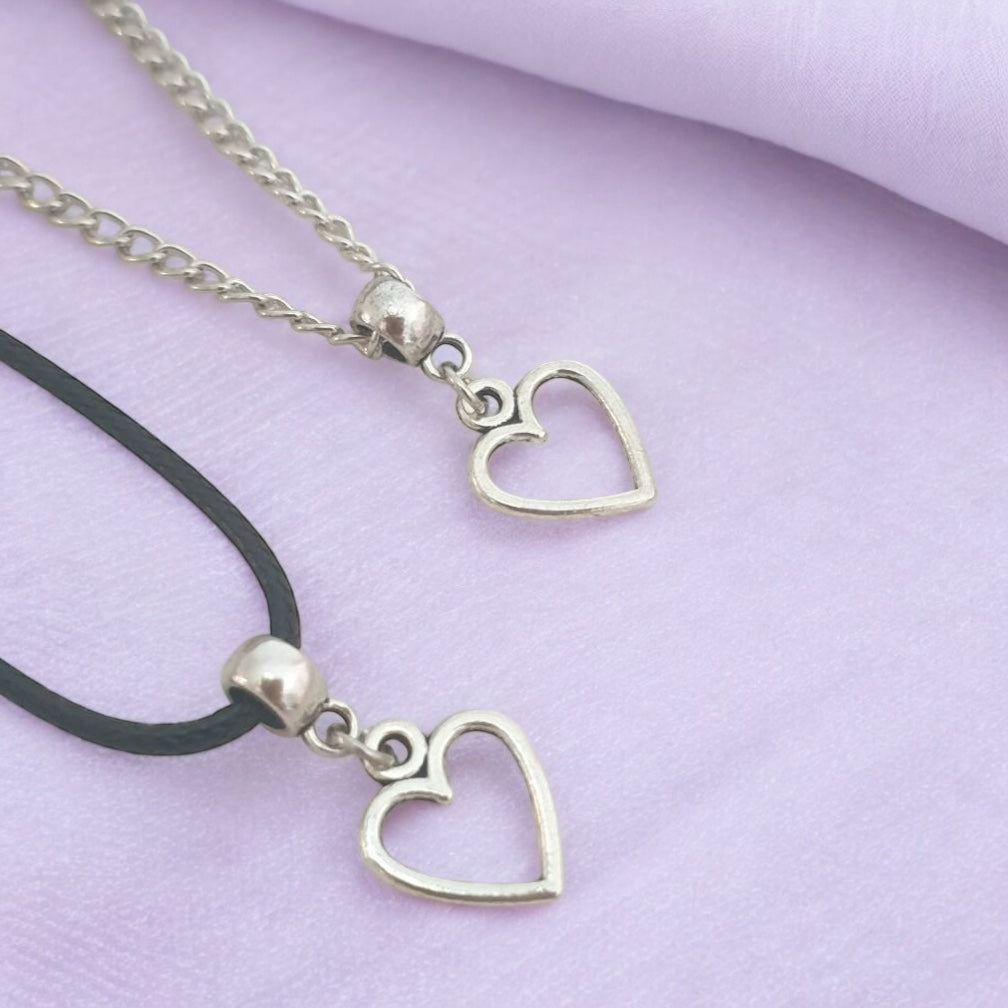 Heart Charm Necklace Silver Plated Or Waxed Cord Variable Lengths, Gift Packaged - Premium from Etsy - Just £5.49! Shop now at Uniquely Holt