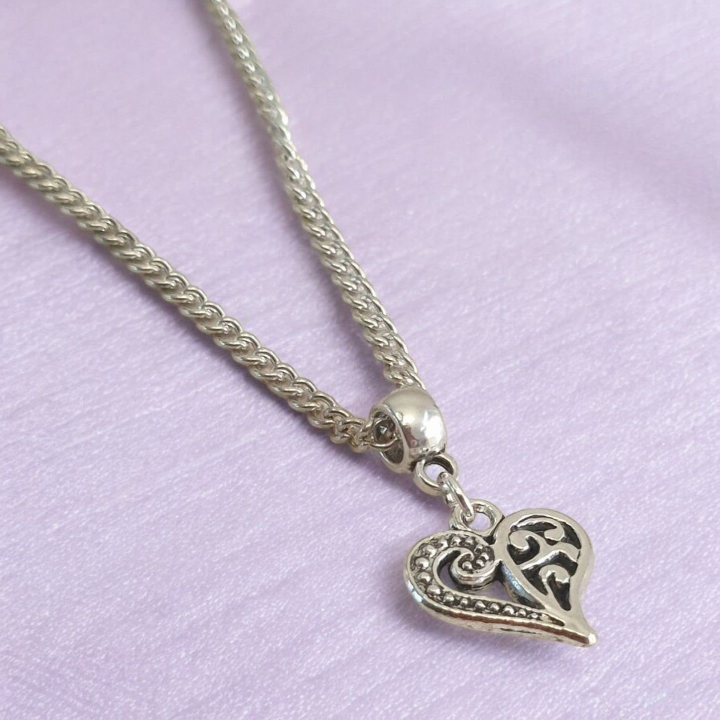 Heart Charm Necklace Silver Plated Or Waxed Cord Variable Lengths, Gift Packaged - Premium from Etsy - Just £5.49! Shop now at Uniquely Holt