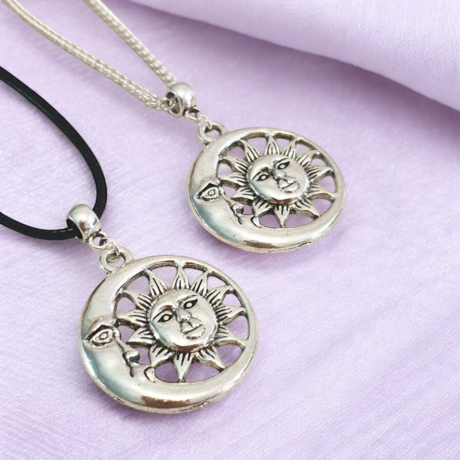 Moon Charm Necklace Silver Plated Or Waxed Cord Variable Lengths, Gift Packaged - Premium from Etsy - Just £5.49! Shop now at Uniquely Holt