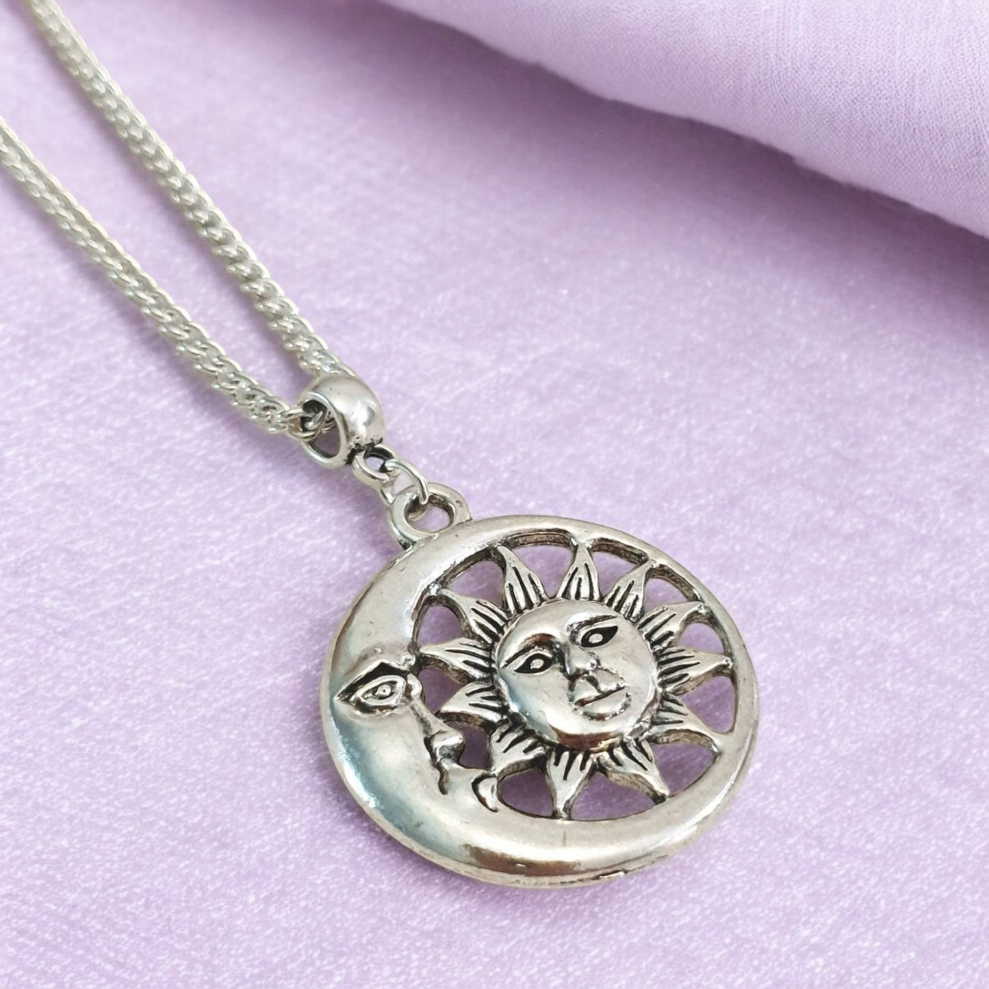 Moon Charm Necklace Silver Plated Or Waxed Cord Variable Lengths, Gift Packaged - Premium from Etsy - Just £5.49! Shop now at Uniquely Holt