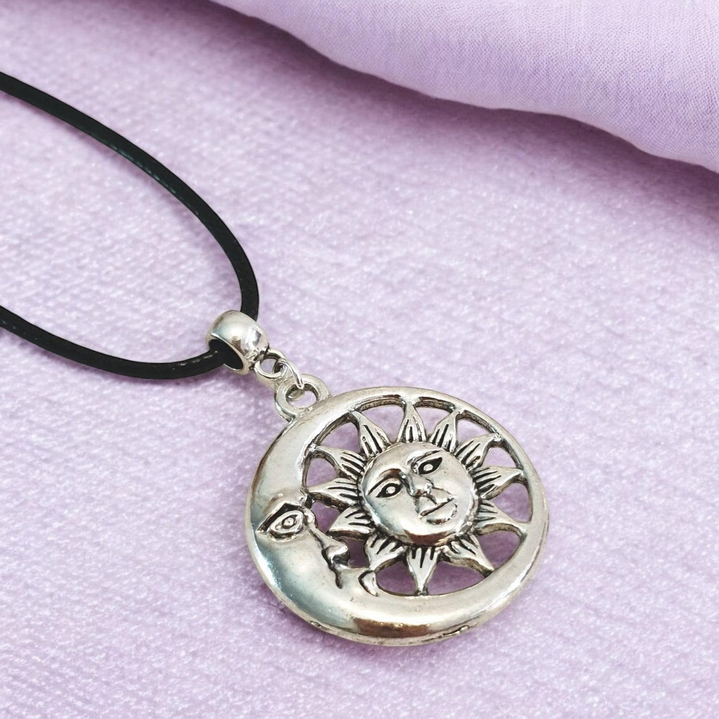 Moon Charm Necklace Silver Plated Or Waxed Cord Variable Lengths, Gift Packaged - Premium from Etsy - Just £5.49! Shop now at Uniquely Holt