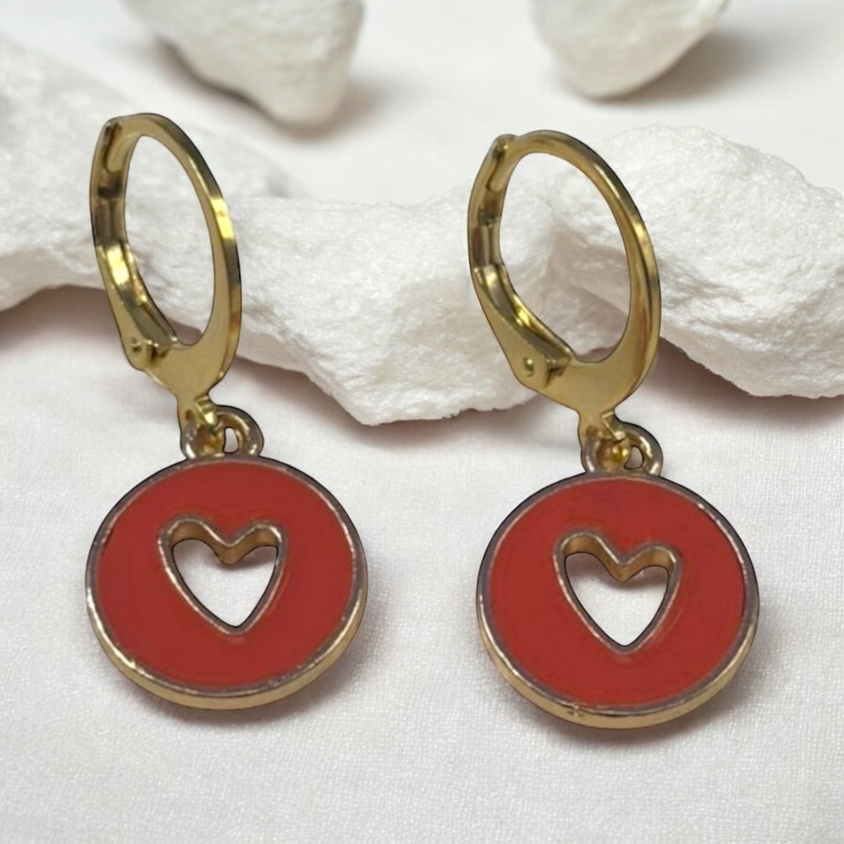 Colourful Heart Hoop Earrings Colour Options - Premium from Uniquely Holt - Just £4.99! Shop now at Uniquely Holt