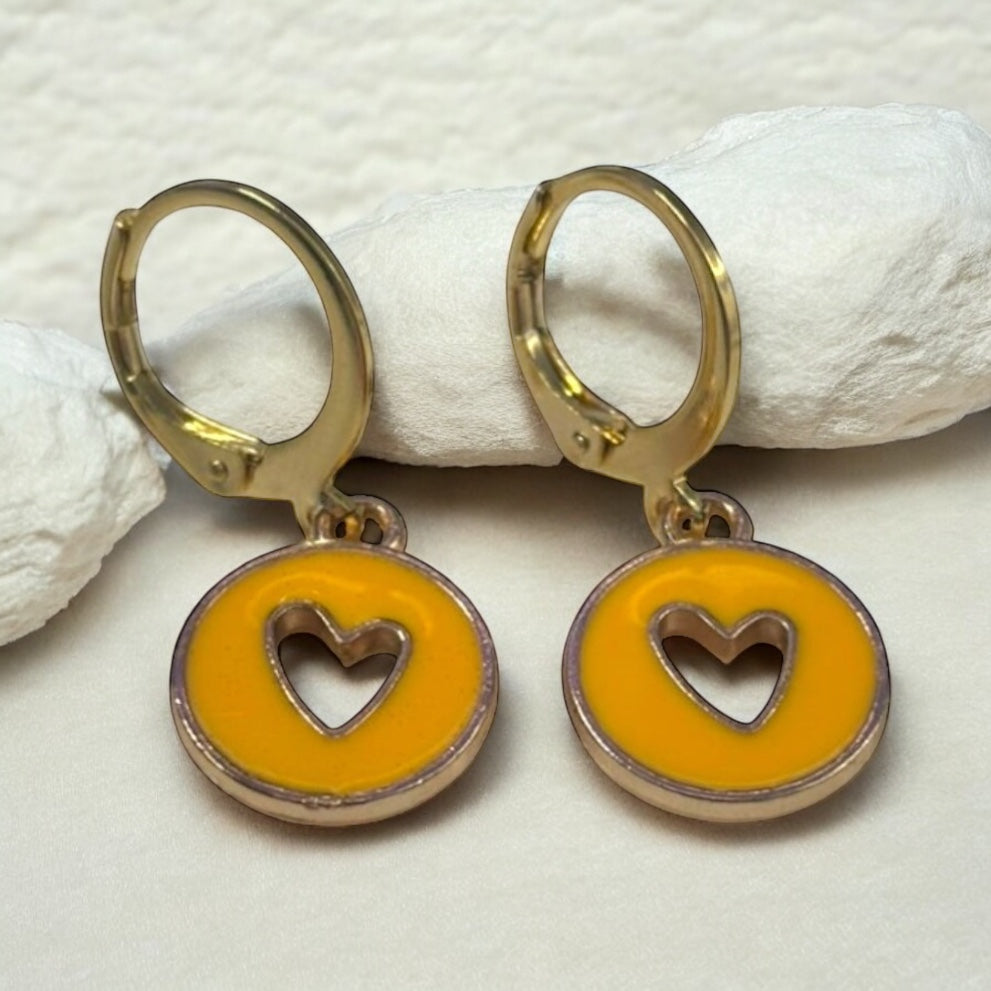 Colourful Heart Hoop Earrings Colour Options - Premium from Uniquely Holt - Just £4.99! Shop now at Uniquely Holt