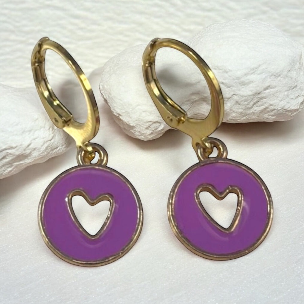 Colourful Heart Hoop Earrings Colour Options - Premium from Uniquely Holt - Just £4.99! Shop now at Uniquely Holt