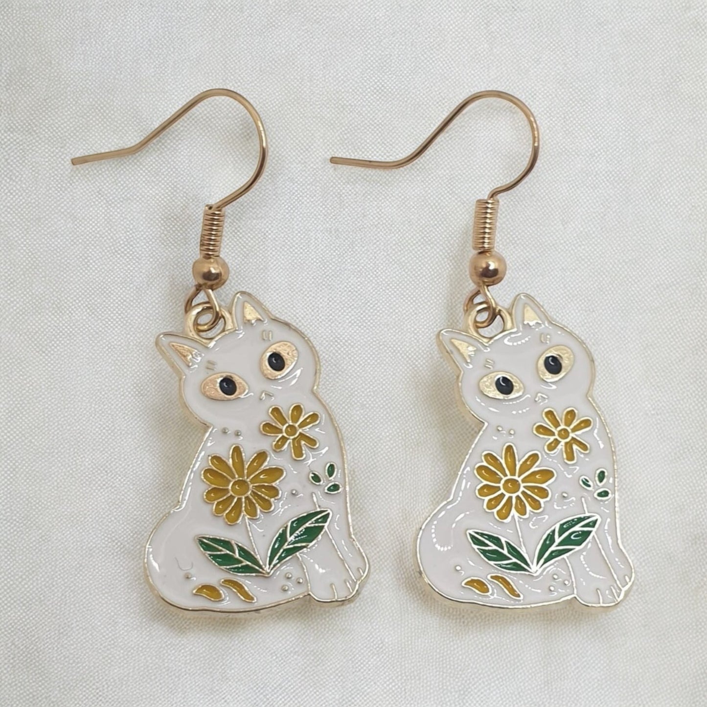 Novelty Enamel Cat Earrings - Premium from Uniquely Holt - Just £4.99! Shop now at Uniquely Holt
