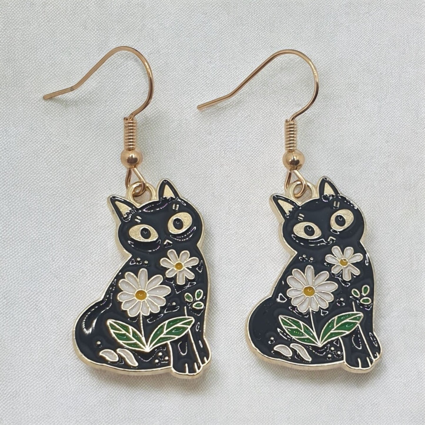 Novelty Enamel Cat Earrings - Premium from Uniquely Holt - Just £4.99! Shop now at Uniquely Holt