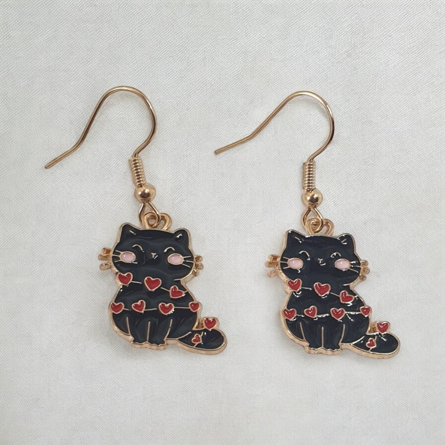 Novelty Enamel Cat Earrings - Premium from Uniquely Holt - Just £4.99! Shop now at Uniquely Holt