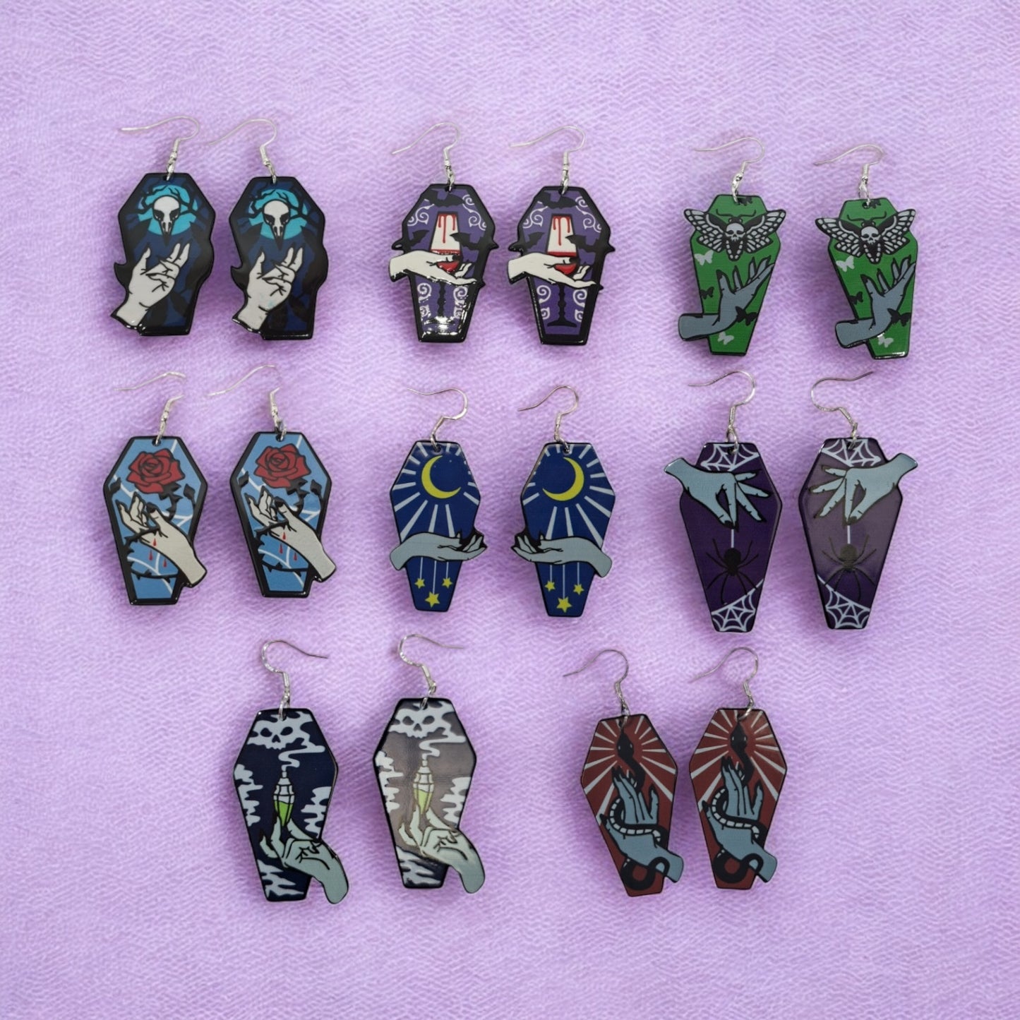 Acrylic Coffin Dangly Earrings - Premium from Uniquely Holt - Just £4.99! Shop now at Uniquely Holt