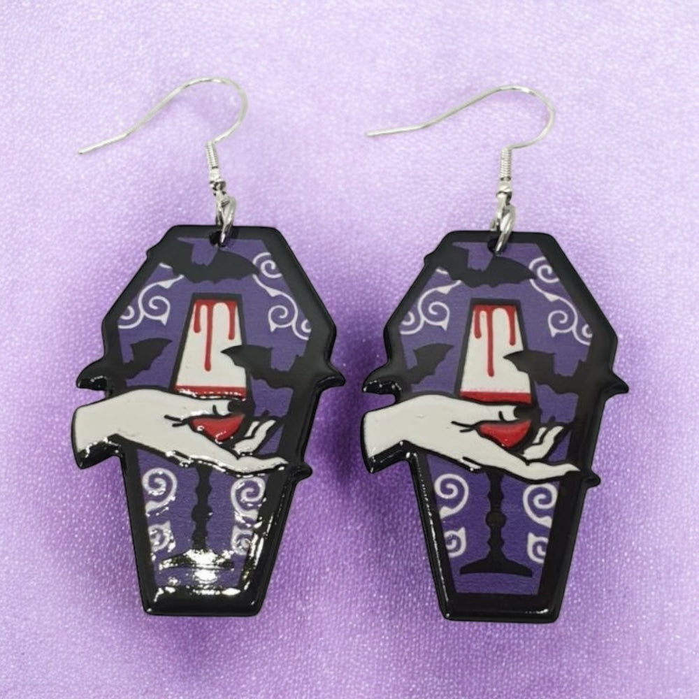 Acrylic Coffin Dangly Earrings - Premium from Uniquely Holt - Just £4.99! Shop now at Uniquely Holt