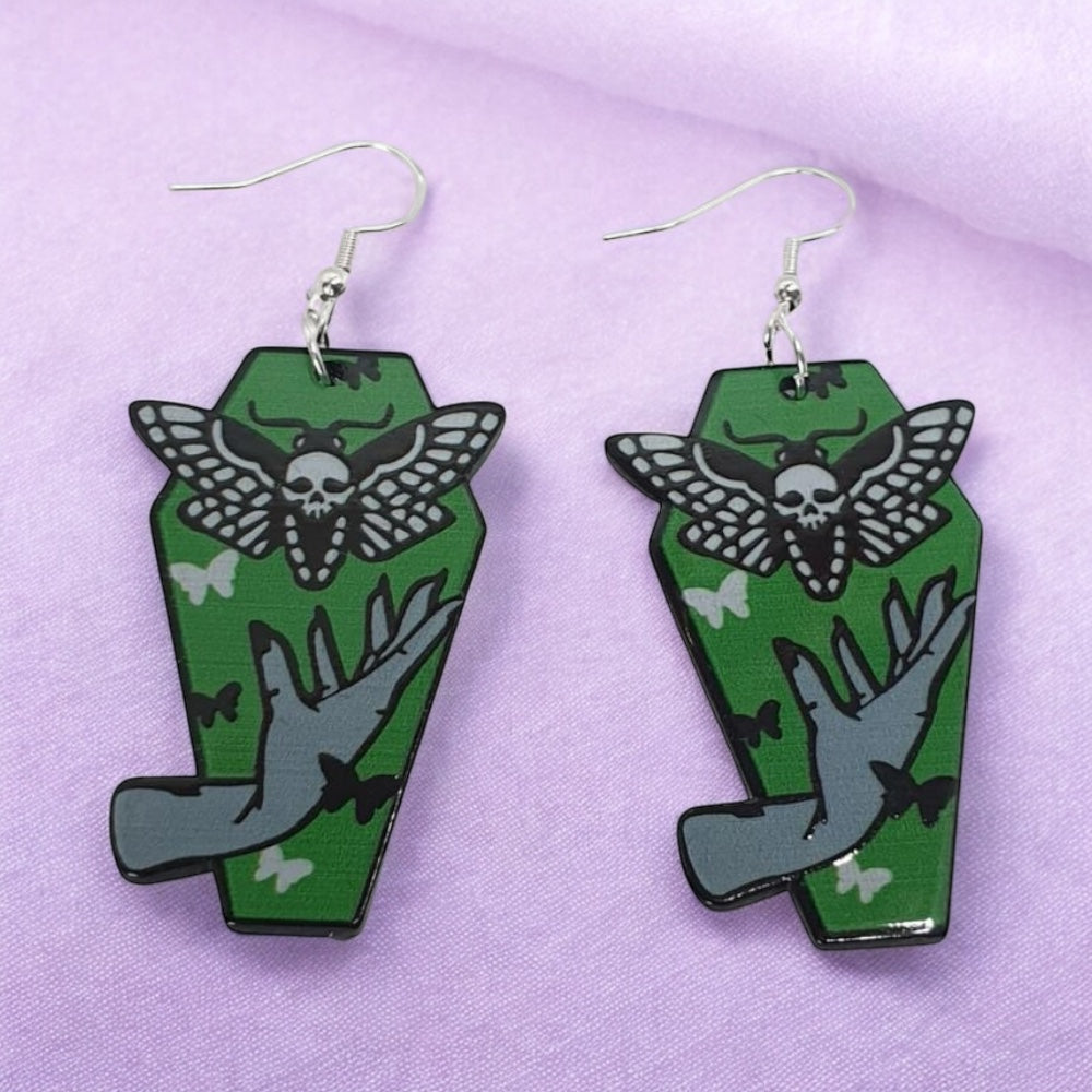 Acrylic Coffin Dangly Earrings - Premium from Uniquely Holt - Just £4.99! Shop now at Uniquely Holt