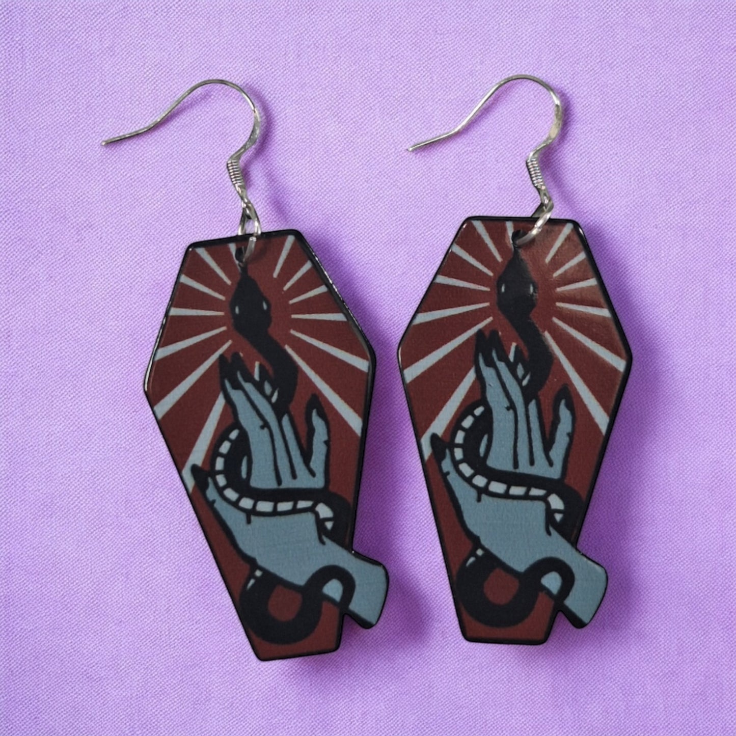 Acrylic Coffin Dangly Earrings - Premium from Uniquely Holt - Just £4.99! Shop now at Uniquely Holt
