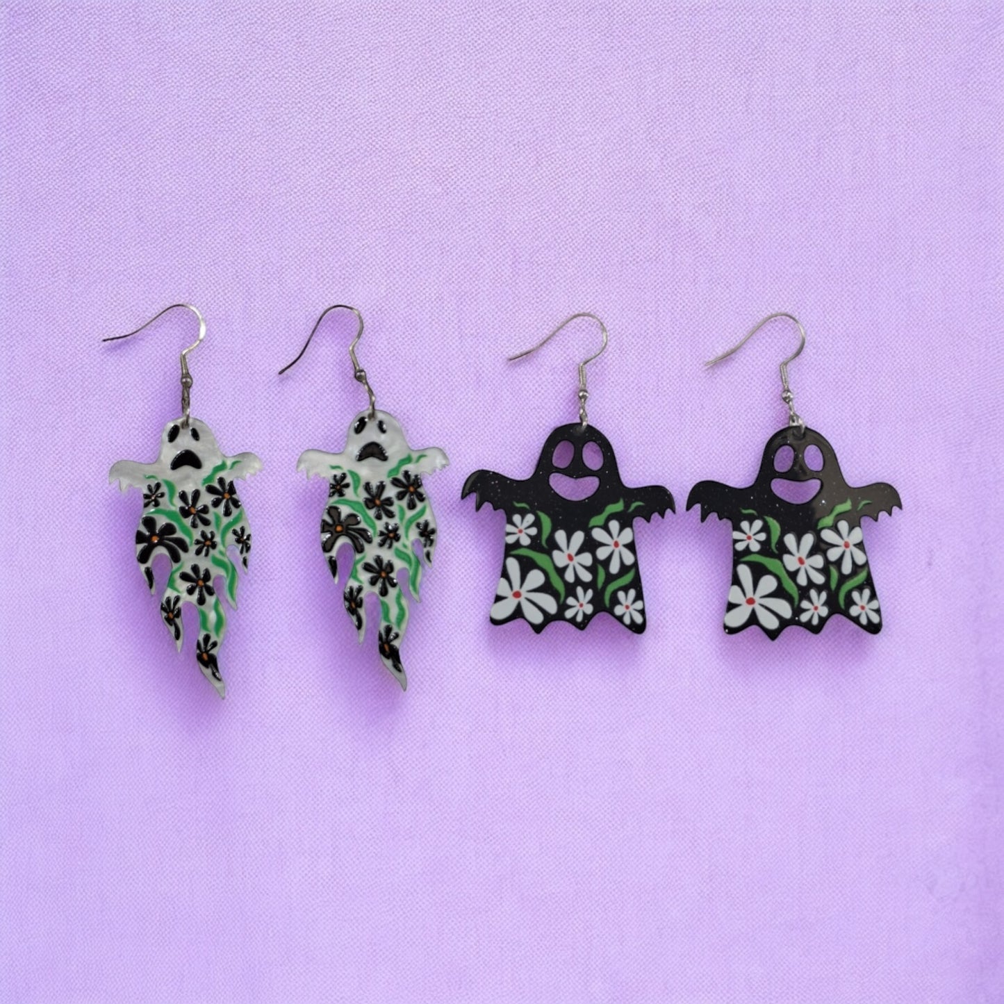 Flowery Ghost Earrings - Premium from Uniquely Holt - Just £4.99! Shop now at Uniquely Holt