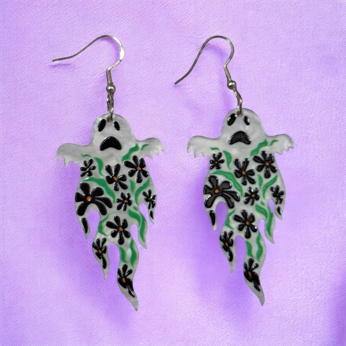 Flowery Ghost Earrings - Premium from Uniquely Holt - Just £4.99! Shop now at Uniquely Holt