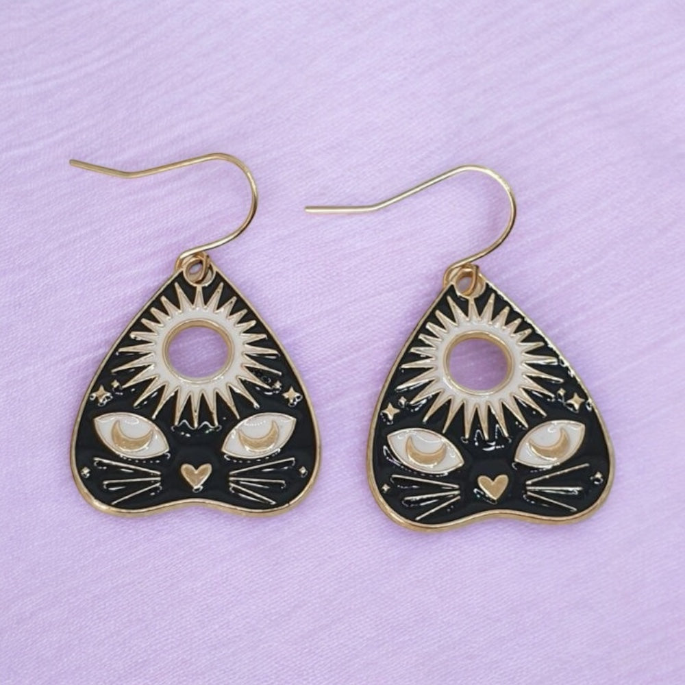 Ouija Cat Dangly Charm Earrings - Premium from Uniquely Holt - Just £4.99! Shop now at Uniquely Holt