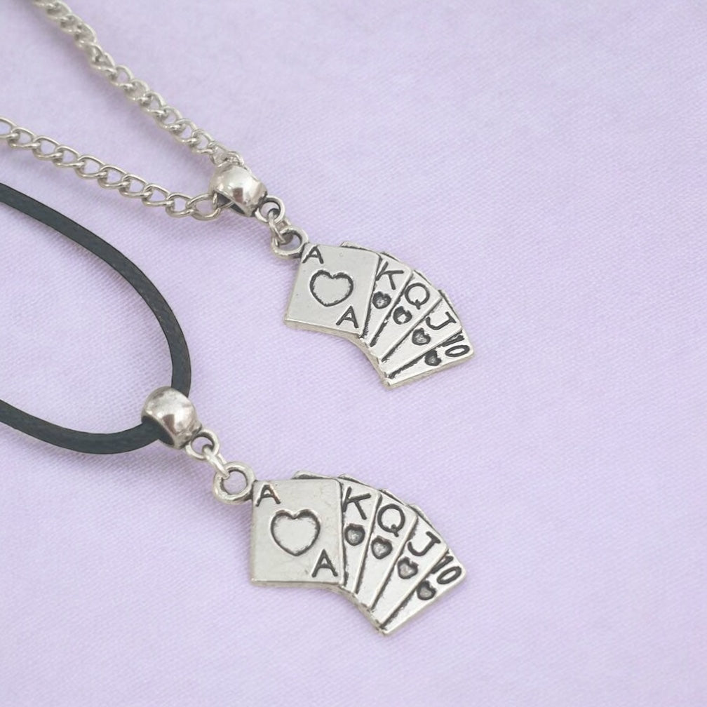 Playing Card Charm Necklace Silver Plated Or Waxed Cord Variable Lengths, Gift Packaged - Premium from Etsy - Just £5.49! Shop now at Uniquely Holt