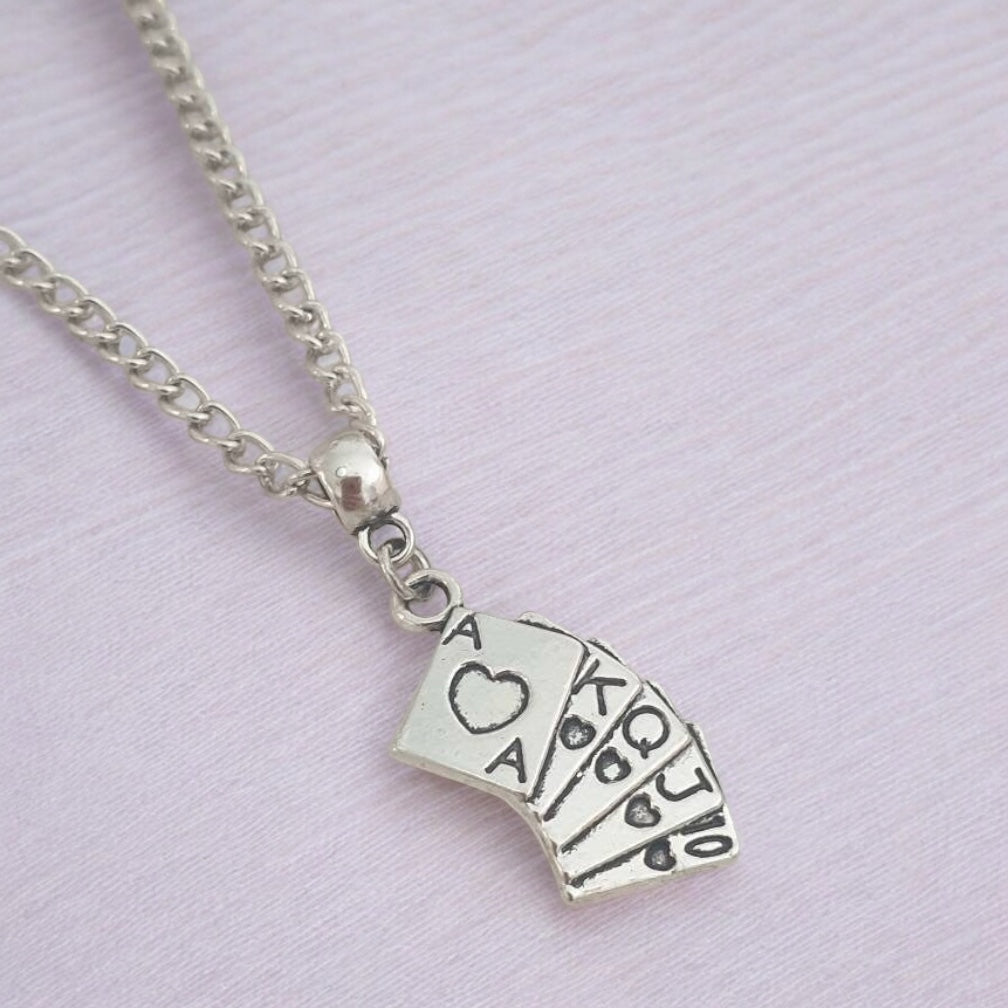 Playing Card Charm Necklace Silver Plated Or Waxed Cord Variable Lengths, Gift Packaged - Premium from Etsy - Just £5.49! Shop now at Uniquely Holt