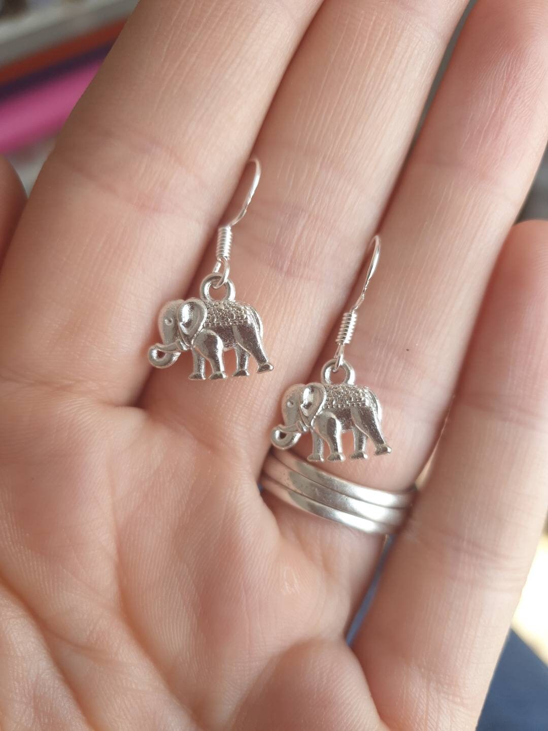Elephant Dangly Charm Earrings In Gift Bag, Elephant Lover, Gifts For Her - Premium from Etsy - Just £4.99! Shop now at Uniquely Holt