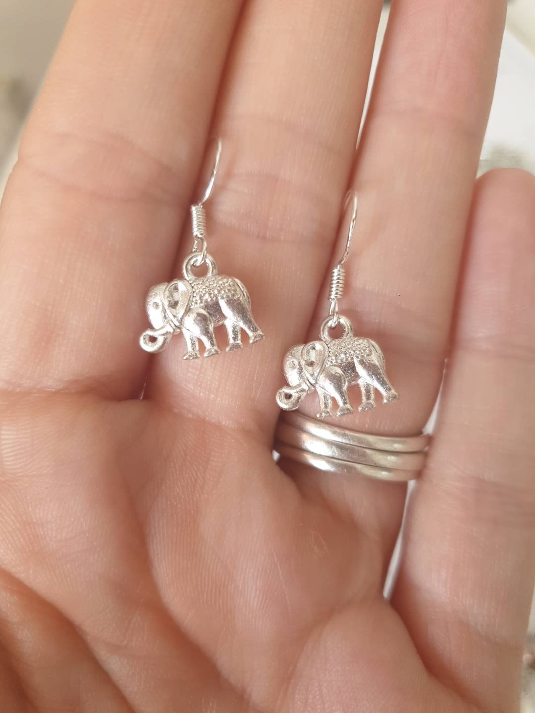 Elephant Dangly Charm Earrings In Gift Bag, Elephant Lover, Gifts For Her - Premium from Etsy - Just £4.99! Shop now at Uniquely Holt