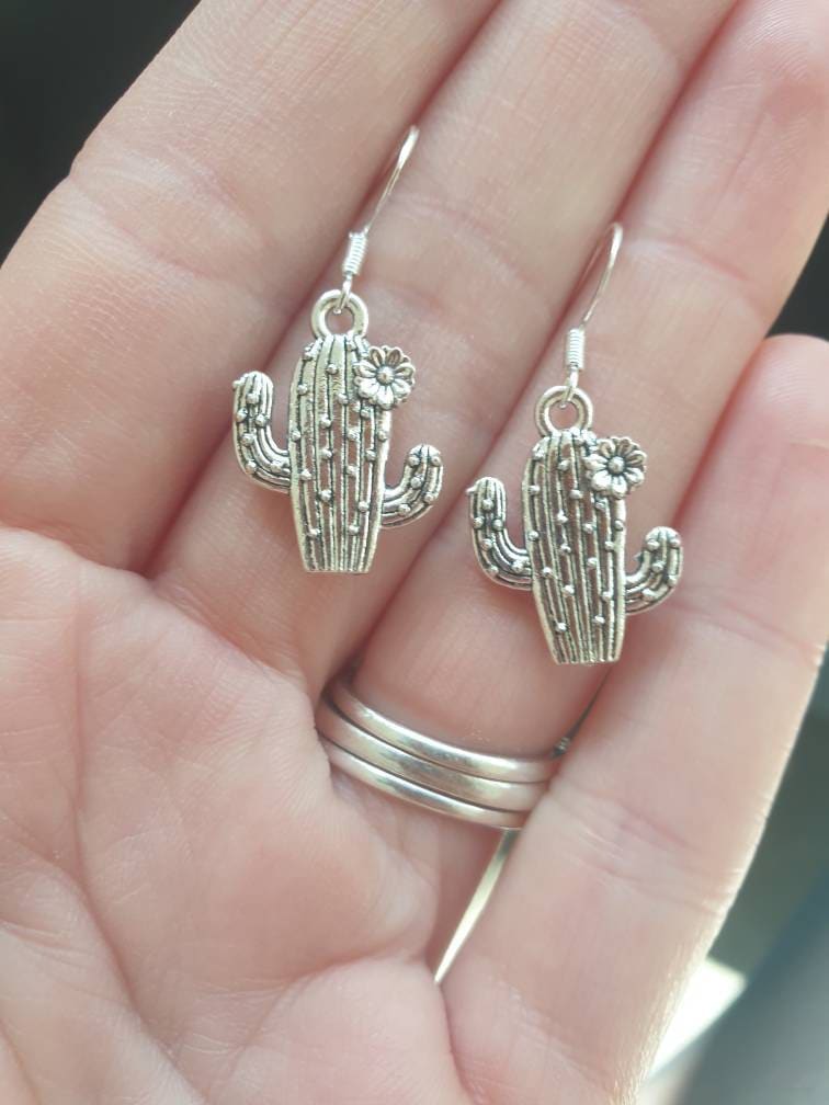 Cactus Dangly Charm Earrings In Gift Bag, Summer Earrings, Gifts For Her - Premium from Etsy - Just £4.99! Shop now at Uniquely Holt