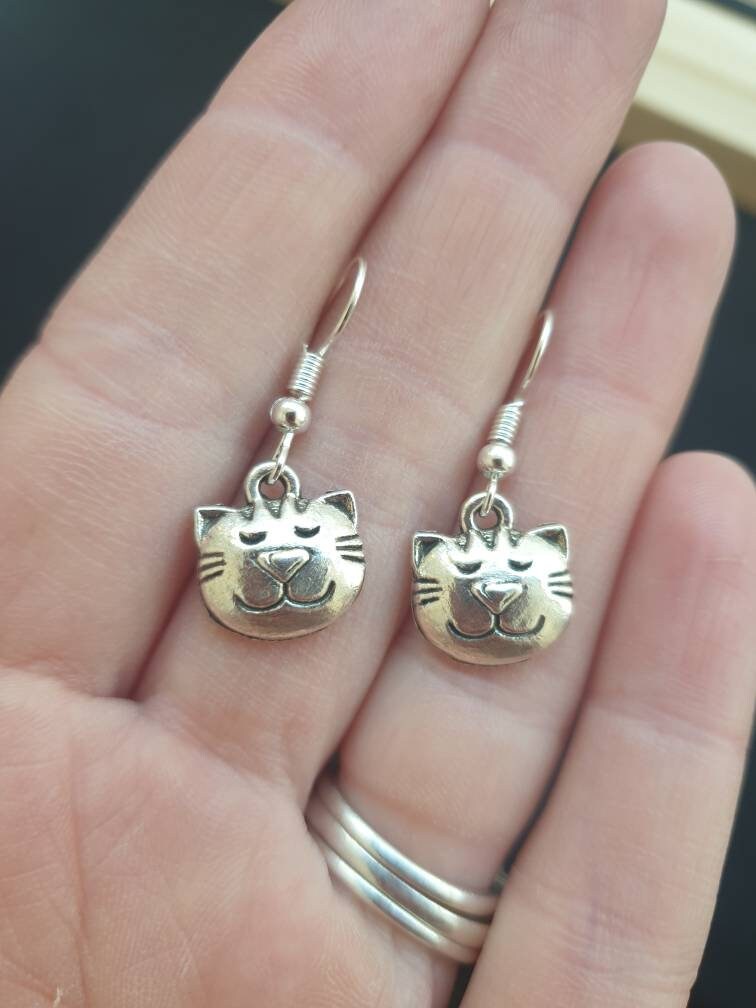 Cat Dangly Charm Earrings In Gift Bag, Cat Lover, Gifts For Her - Premium from Etsy - Just £4.99! Shop now at Uniquely Holt