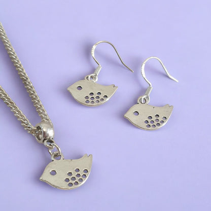 Bird Charm Jewellery Set, Dangly Earring And Necklace Set In Gift Bag, Cord Or Chain Options - Premium  from Etsy - Just £8.99! Shop now at Uniquely Holt