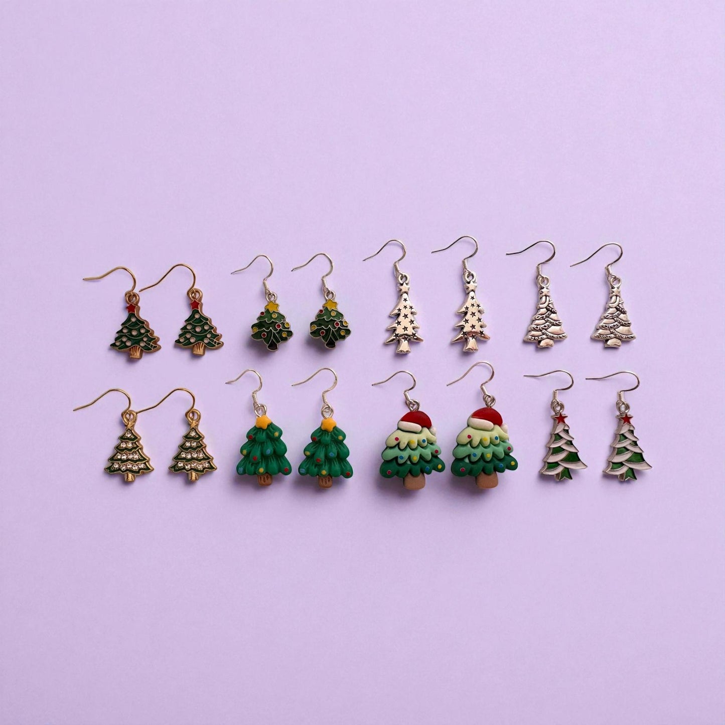 Christmas Tree dangly earrings
