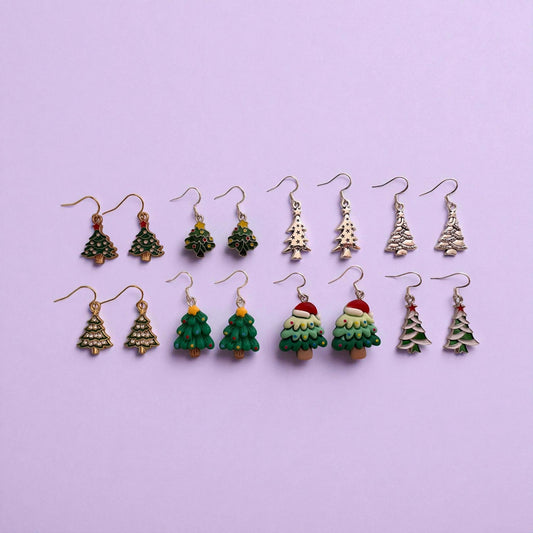 Christmas Tree dangly earrings