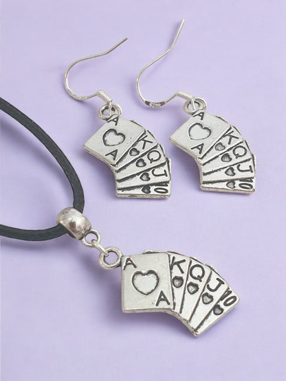 Playing Cards Charm Jewellery Set, Dangly Earring And Necklace Set In Gift Bag - Premium  from Etsy - Just £8.99! Shop now at Uniquely Holt