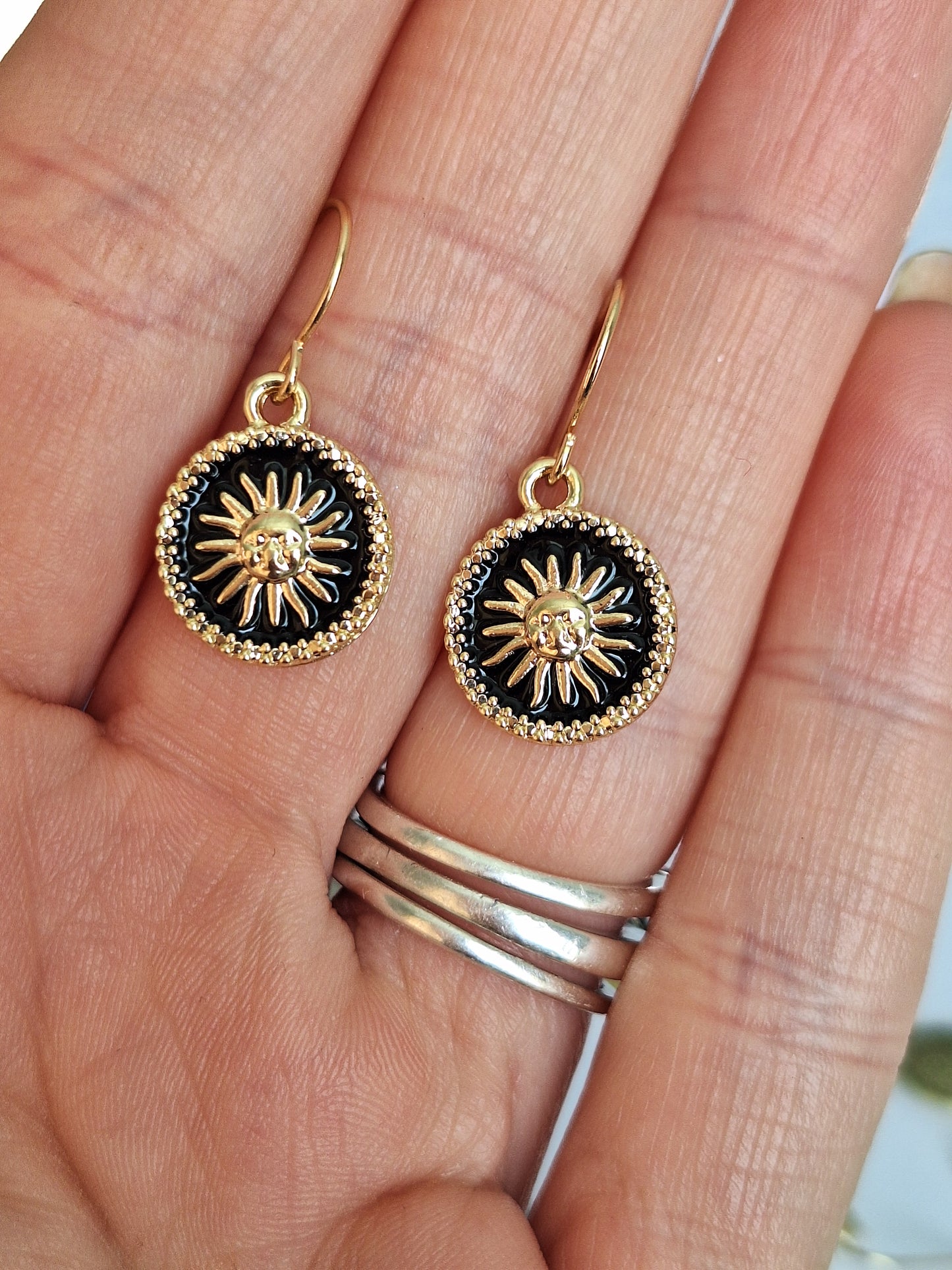 Enamel Sun And Moon Earrings Variations - Premium  from Uniquely Holt - Just £4.99! Shop now at Uniquely Holt