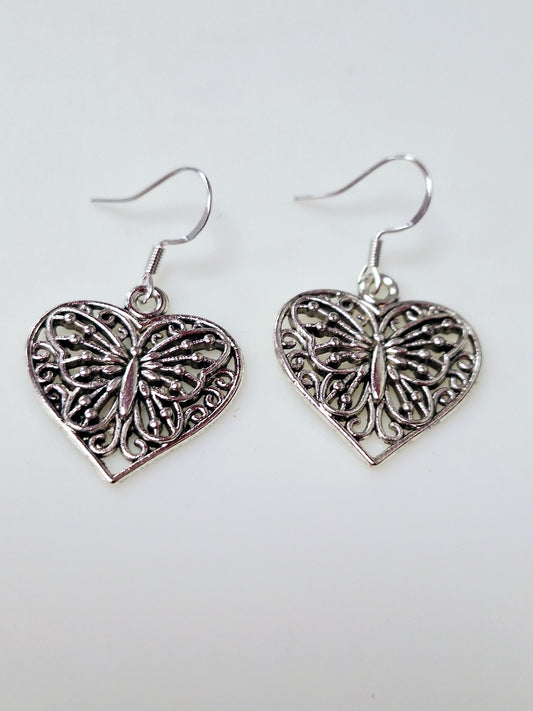 Heart and Butterfly Dangly Charm Earrings In Gift Bag - Premium  from Etsy - Just £4.99! Shop now at Uniquely Holt