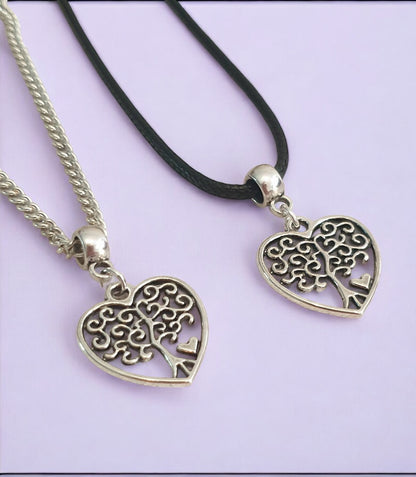 Tree Of Life Heart Charm Necklace Silver Plated Or Waxed Cord Variable Lengths, Gift Packaged - Premium  from Etsy - Just £5.49! Shop now at Uniquely Holt