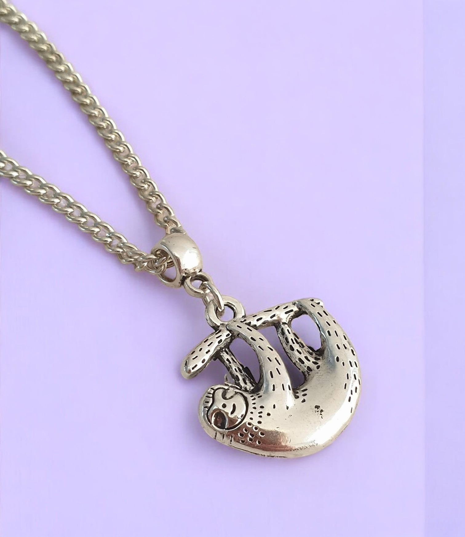 Sloth Charm Necklace Silver Plated Or Waxed Cord Variable Lengths, Gift Packaged - Premium  from Etsy - Just £5.49! Shop now at Uniquely Holt