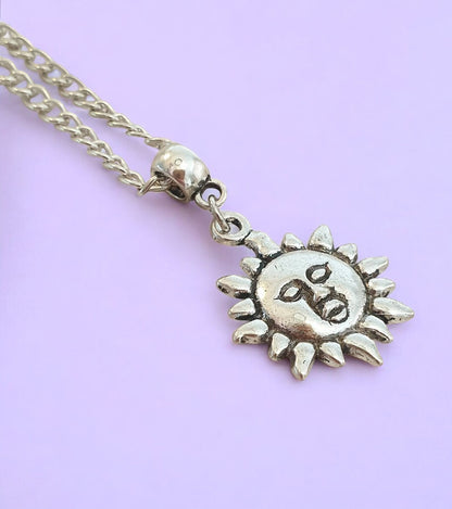 Sun Charm Necklace Silver Plated Or Waxed Cord Variable Lengths, Gift Packaged - Premium  from Etsy - Just £5.49! Shop now at Uniquely Holt