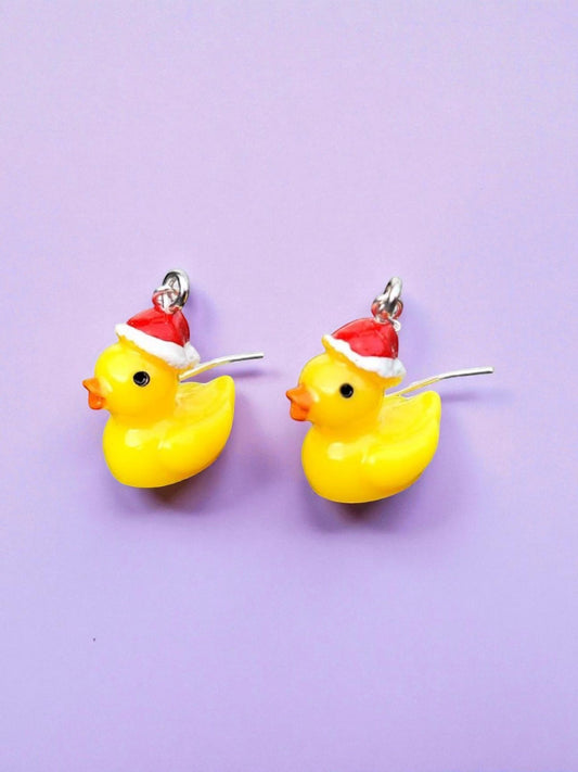 Dangly Duck Christmas earrings